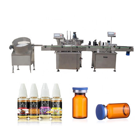Automatische damp e-vloeibare olievulling die het afdekken etiketteringsmachine voor 15ml 20ml 50ml Amberfles stopt
